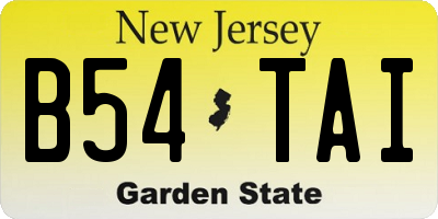 NJ license plate B54TAI