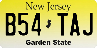 NJ license plate B54TAJ