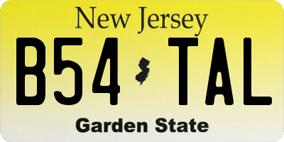 NJ license plate B54TAL