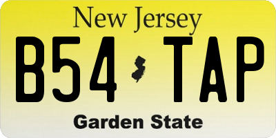 NJ license plate B54TAP