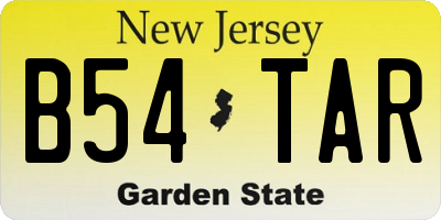 NJ license plate B54TAR