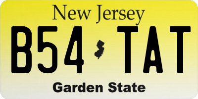 NJ license plate B54TAT