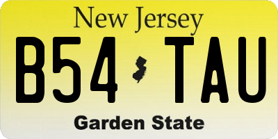 NJ license plate B54TAU