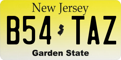 NJ license plate B54TAZ