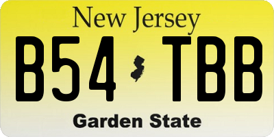 NJ license plate B54TBB