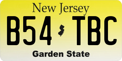 NJ license plate B54TBC