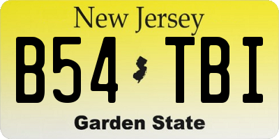 NJ license plate B54TBI
