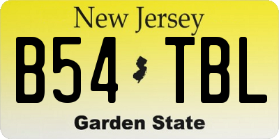 NJ license plate B54TBL
