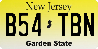NJ license plate B54TBN