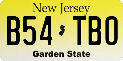 NJ license plate B54TBO