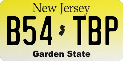 NJ license plate B54TBP