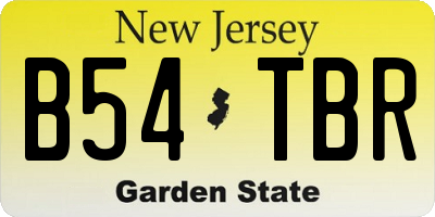 NJ license plate B54TBR