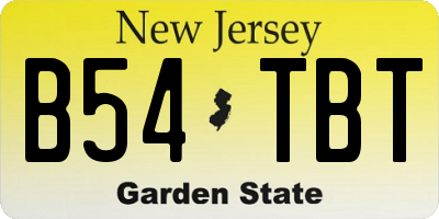 NJ license plate B54TBT