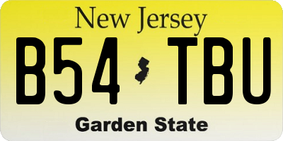 NJ license plate B54TBU
