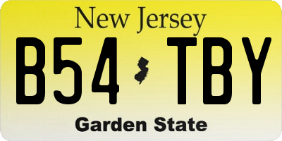 NJ license plate B54TBY