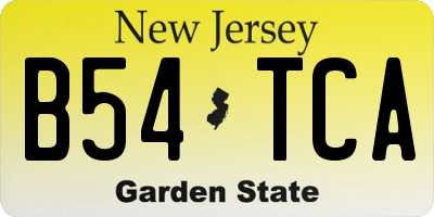 NJ license plate B54TCA