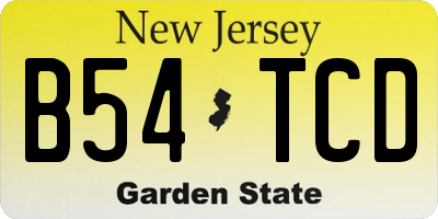 NJ license plate B54TCD