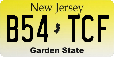 NJ license plate B54TCF