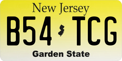 NJ license plate B54TCG
