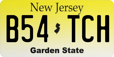 NJ license plate B54TCH