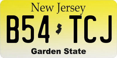 NJ license plate B54TCJ