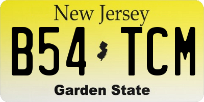 NJ license plate B54TCM