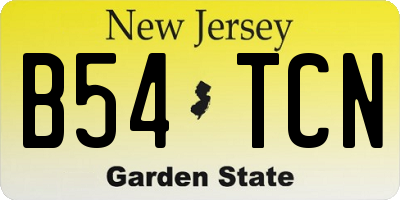 NJ license plate B54TCN