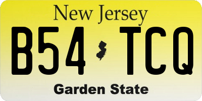 NJ license plate B54TCQ