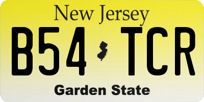 NJ license plate B54TCR