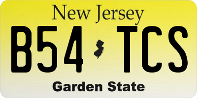 NJ license plate B54TCS