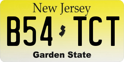 NJ license plate B54TCT