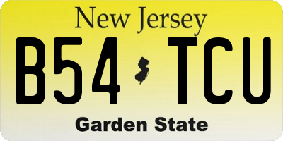 NJ license plate B54TCU