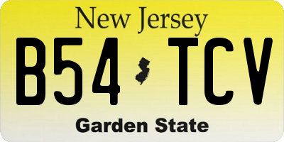 NJ license plate B54TCV