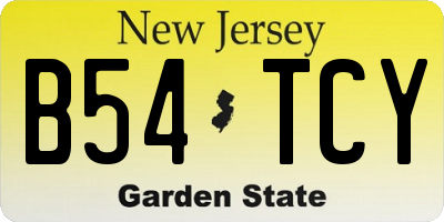 NJ license plate B54TCY