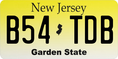 NJ license plate B54TDB