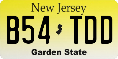 NJ license plate B54TDD