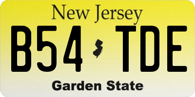 NJ license plate B54TDE