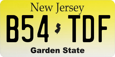 NJ license plate B54TDF