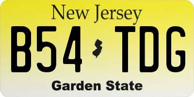 NJ license plate B54TDG
