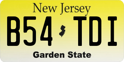 NJ license plate B54TDI