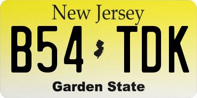 NJ license plate B54TDK