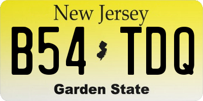 NJ license plate B54TDQ