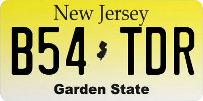 NJ license plate B54TDR