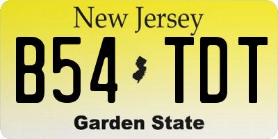 NJ license plate B54TDT