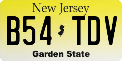 NJ license plate B54TDV