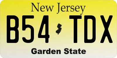 NJ license plate B54TDX