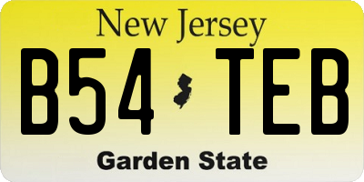 NJ license plate B54TEB