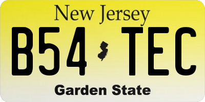 NJ license plate B54TEC