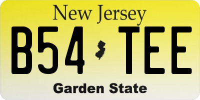 NJ license plate B54TEE