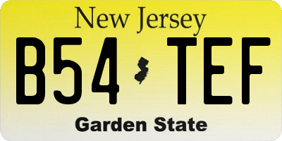 NJ license plate B54TEF
